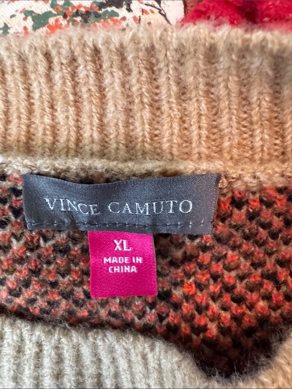 Vince Camuto Beige Crewneck Sweater with Black Cats & Orange Pumpkins - Picture 2 of 9